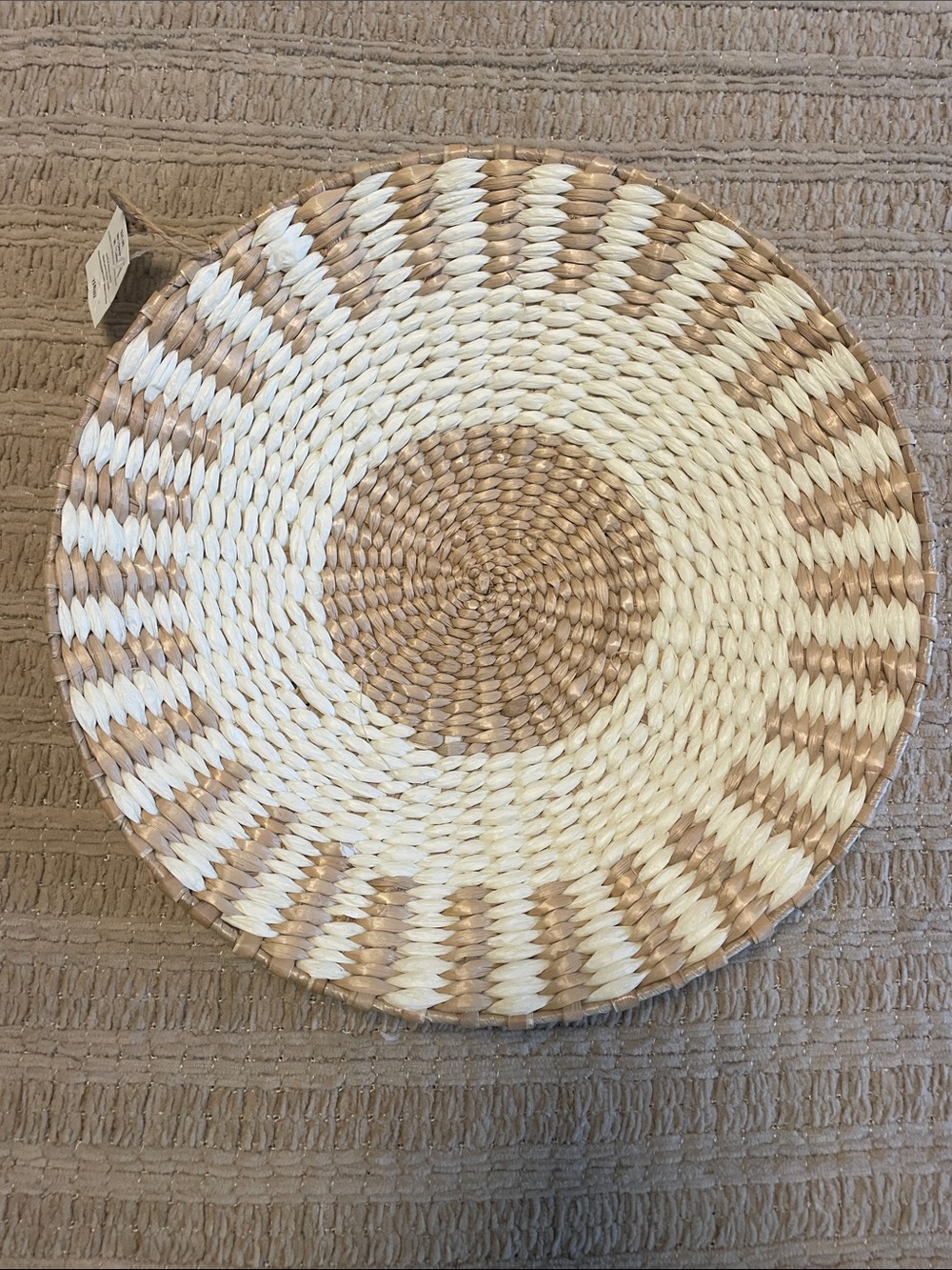 Hobby Lobby Braided Round Charger in White and Tan